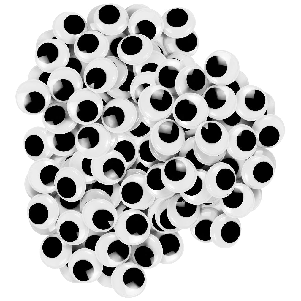 Black Wiggle Googly Eyes Self Adhesive for Crafts Puppets Slime Decorations Kids Art Projects
