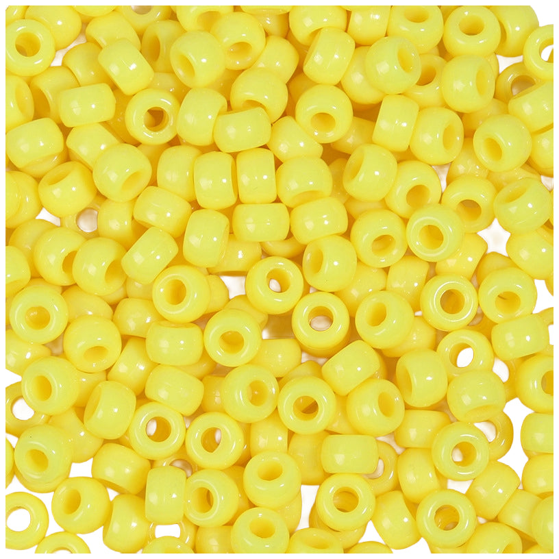 Acrylic Pony Beads 9mm Large Hole Plastic Beads for Bracelets Hair Braids Crafts DIY Projects, Pack of 1000