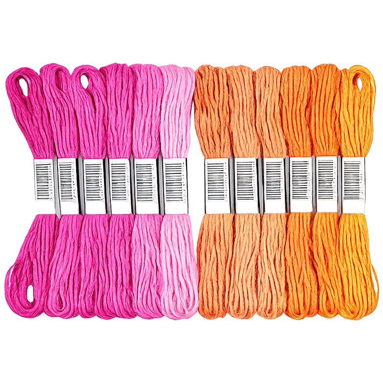 12 Skeins Embroidery Floss 6 Ply Polyester Variegated Threads 105 Yards for Cross Stitch Bracelet Knitting Craft