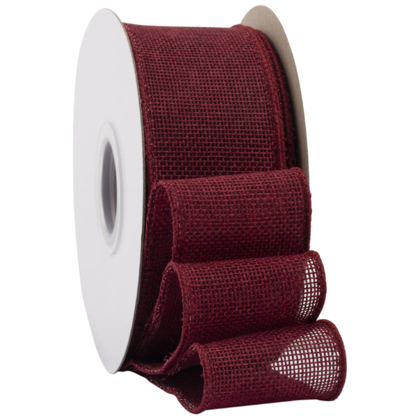 2.5 Inch x 10 Yards Natural Burlap Wired Ribbon Faux Linen for Bows, Wreaths, and Decorations