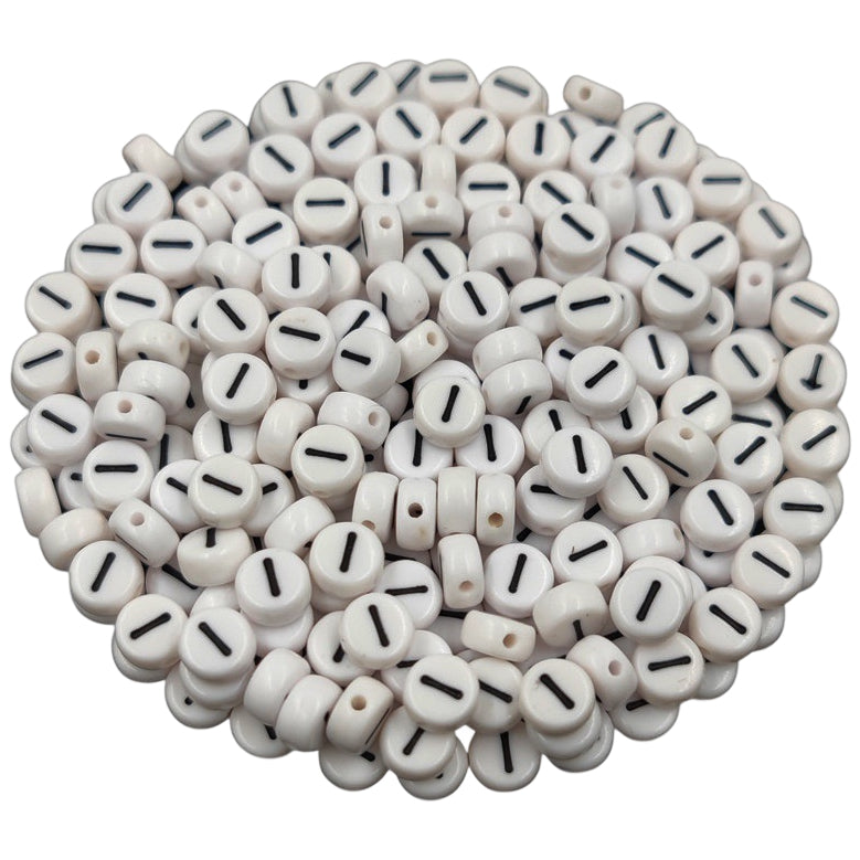 White Round Acrylic Alphabet Letter Beads for Bracelet and Jewelry Making 4x7mm, Pack of 300