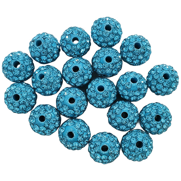 10mm White Rhinestone Beads for Jewelry Making Round Disco Crystal Beads for DIY Bracelets, Earrings and Necklaces