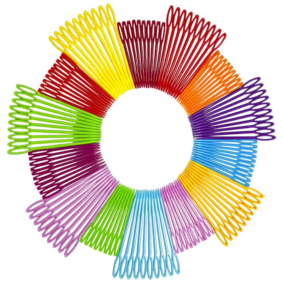 50PCS Assorted Plastic Yarn Sewing Needles With Box For DIY Crafts And Knitting