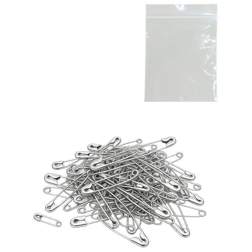 Heavy Duty Safety Pins Assorted 5 Sizes Nickel Plated Steel Bulk Set for Clothes Sewing Crafts and Art Supplies