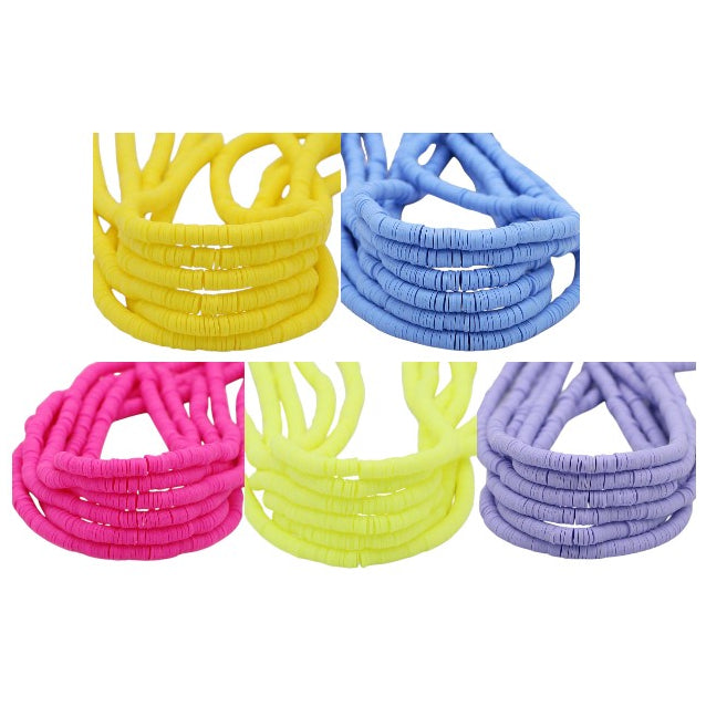 6mm Heishi Clay Beads Multicolor Polymer Disc Beads for Bracelet and Jewelry Making, Pack of 3500