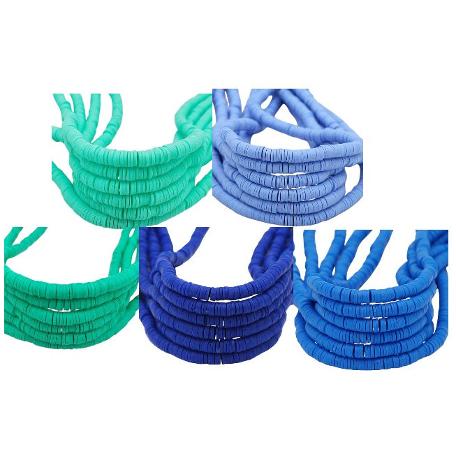 6mm Heishi Clay Beads Multicolor Polymer Disc Beads for Bracelet and Jewelry Making, Pack of 3500