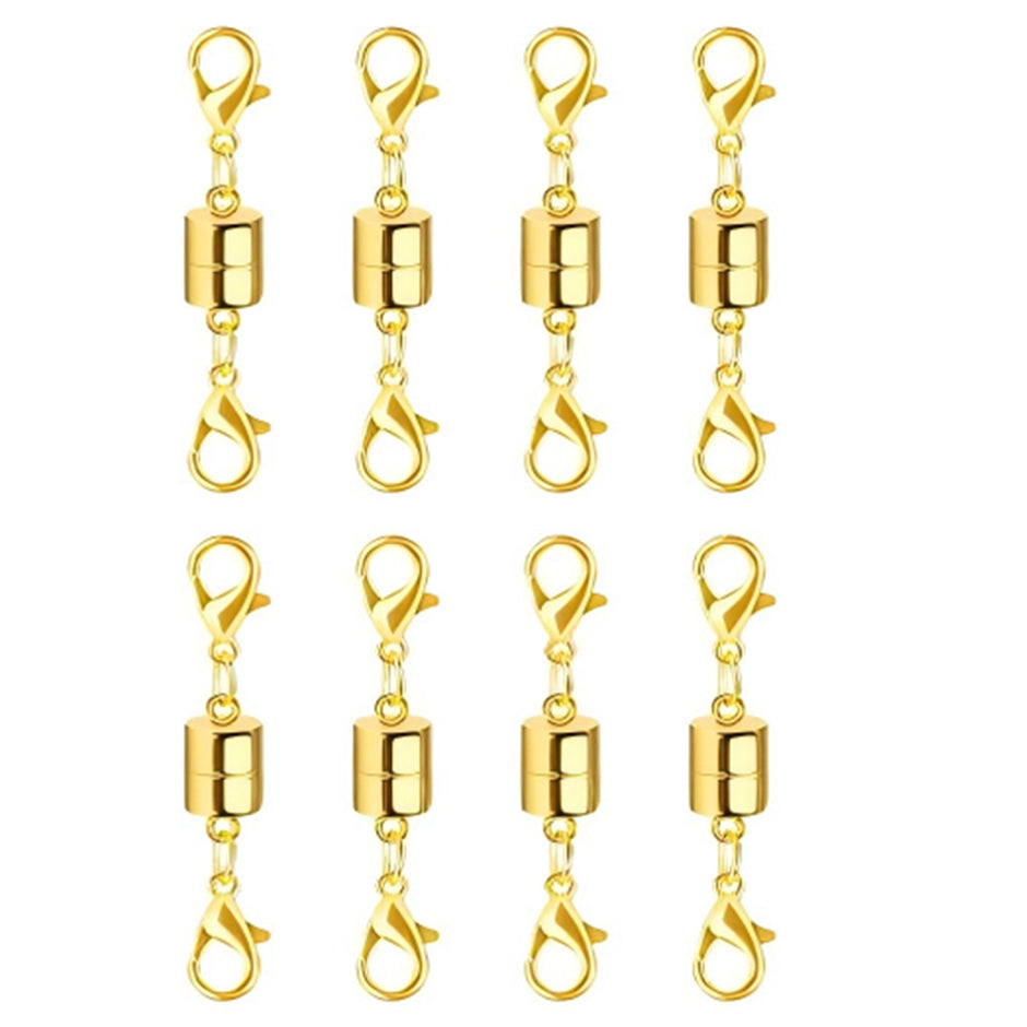 Magnetic Necklace Clasp Extenders with Double Lobster Clasps for Easy Jewelry Attachment in Gold and Silver