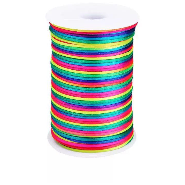 2mm Black Nylon Satin Cord 87.5 Yards for Bracelet, Necklace, Macrame, Beading, and Knot Crafts