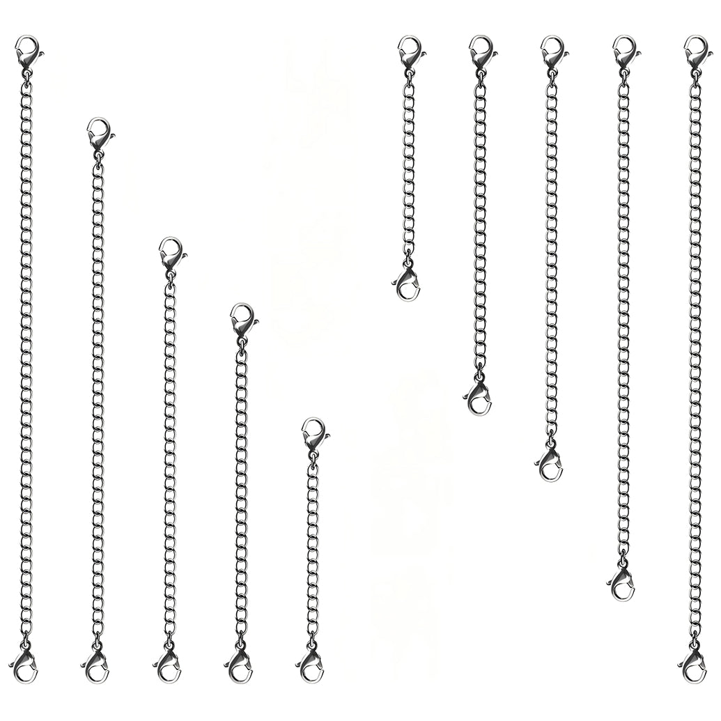 Necklace Extenders Chains with Lobster Clasps for Necklaces Bracelets Anklets Jewelry Making