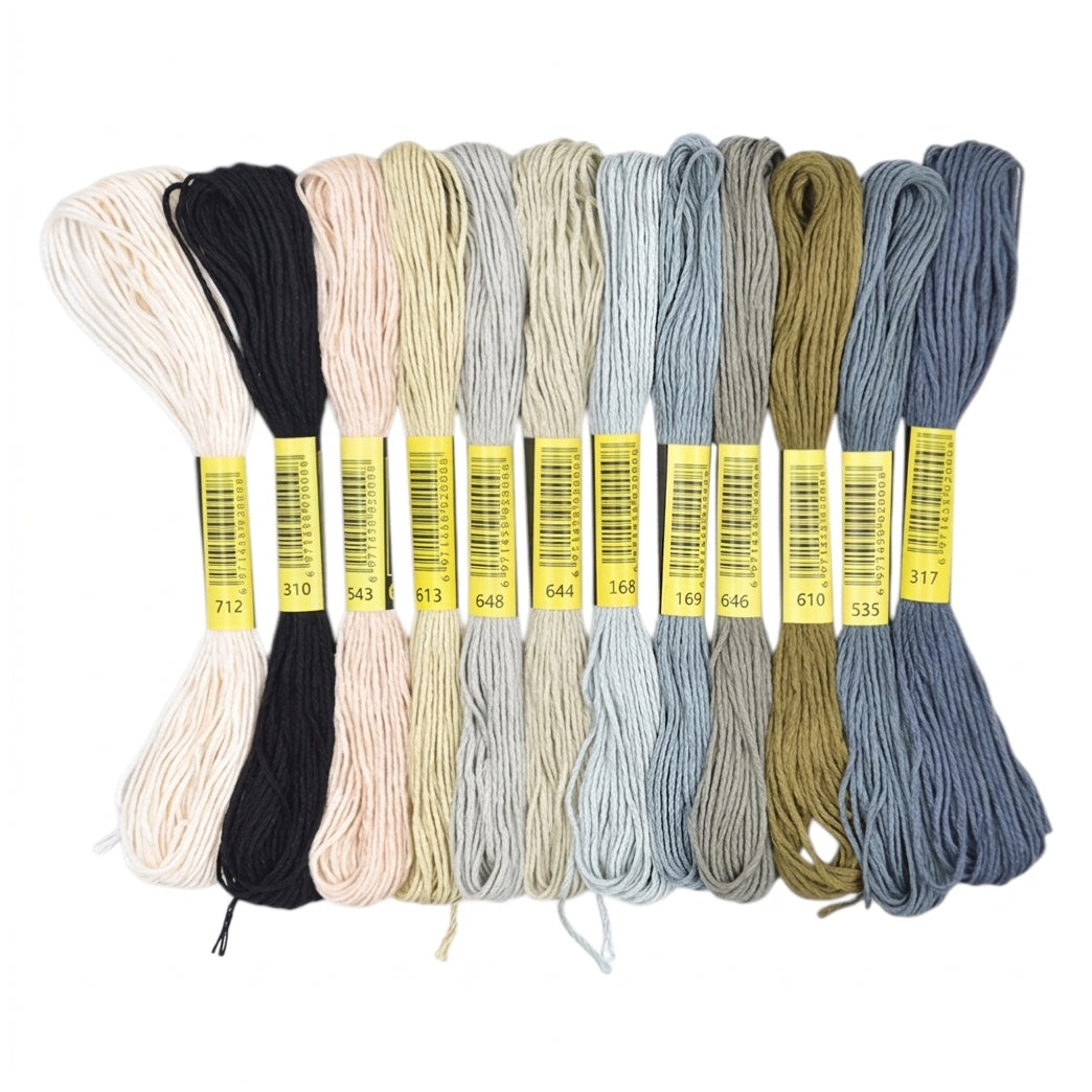 Embroidery Floss Set for Cross Stitch, Friendship Bracelets, Crafts, and DIY Projects, Pack of 12