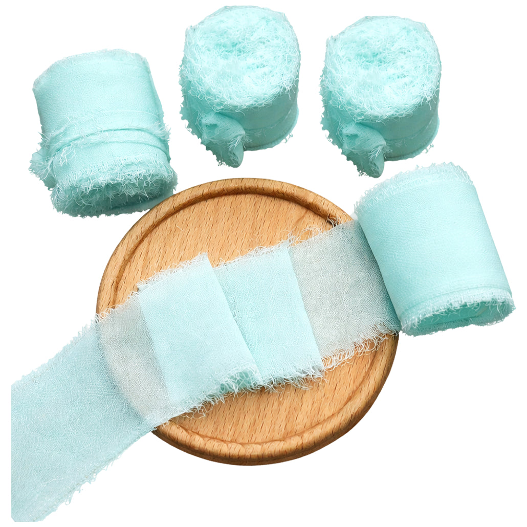Chiffon Ribbon Rolls 1.5 Inch 5.5 Yards for Gift Wrapping Weddings Parties Floral DIY Crafts, Pack of 4