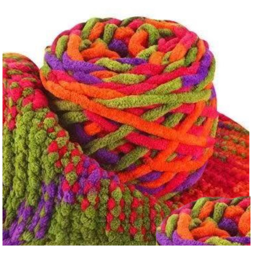 5mm Super Bulky Icicle Chenille Blanket Yarn 100g/3.53oz, 72 Yards for Knitting & Crocheting Crafts