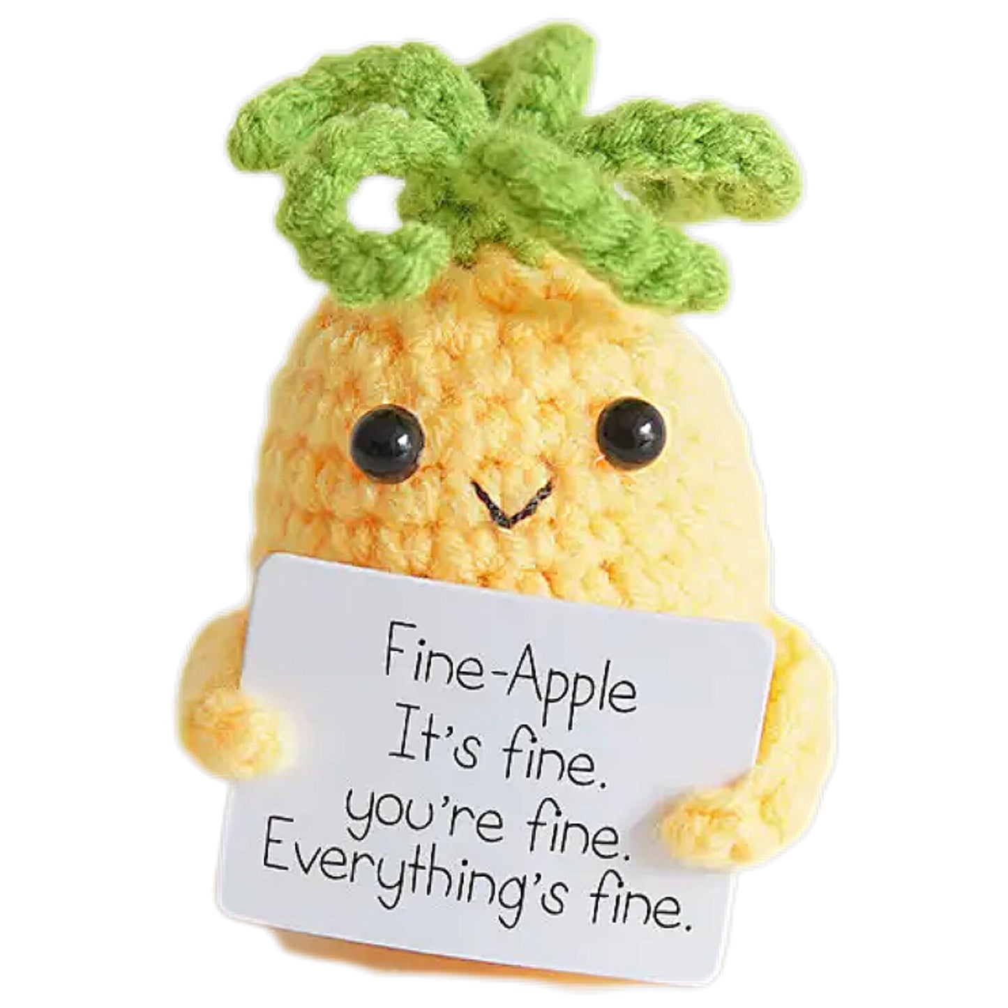 Mini Funny Positive Plush Toy,Soft Wool Knitting Toy 3 Inch Cute Crochet Doll with Positive CardDecoration Encouragement Support for Birthday Room Decor