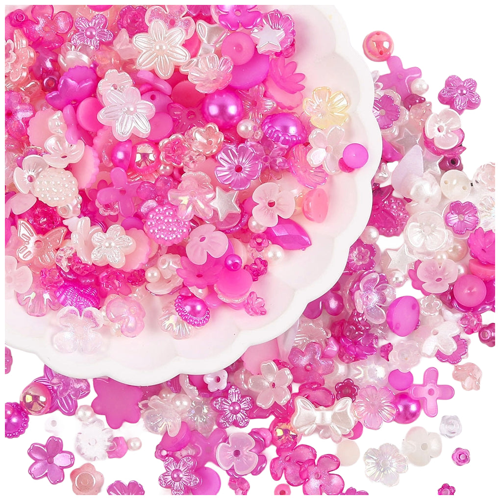 Assorted Acrylic Resin Beads Flatback Half Round Pearls for Jewelry Making DIY Crafts Bracelets Earrings Necklaces, Pack of 260