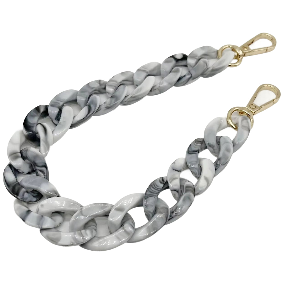 Large Acrylic Flat Chain Strap 14.57 Inch Replacement Handle for Handbags, Purses, and DIY Crafts