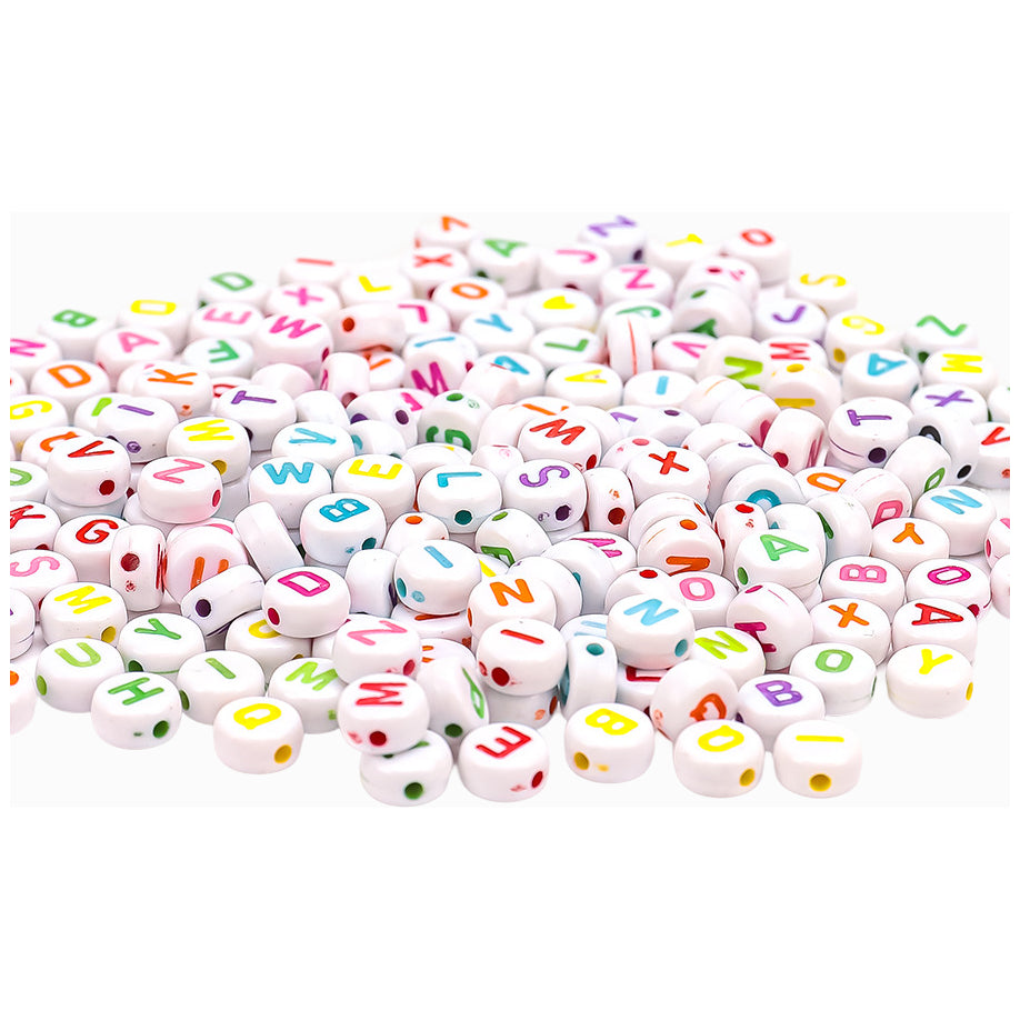 Acrylic Alphabet Letter Beads 4x7 mm for Friendship Bracelets Jewelry Making and DIY Crafts