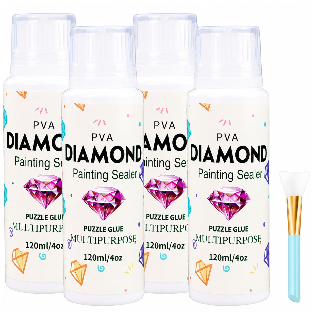 Diamond Painting Sealer Glue with Applicator 120 ML for Diamond Art and Adult Puzzle Protection
