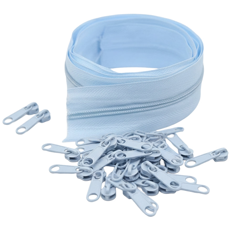 10 Yard Nylon Coil Zipper Roll with 25 Sliders Bulk Sewing Zippers for Bags Clothing Cushions and DIY Crafts