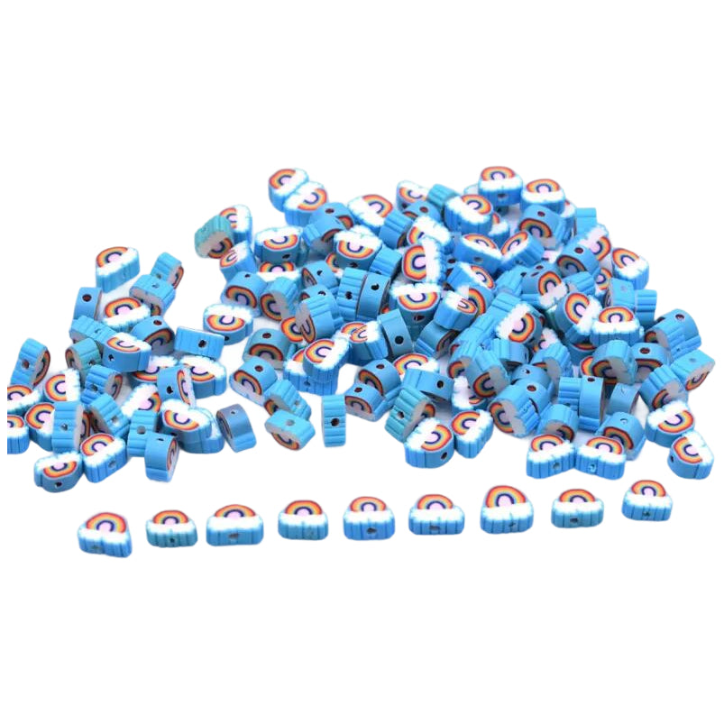 Mouse Head Polymer Clay Beads 10mm Mixed Spacer Beads for DIY Jewelry Making, Pack of 100