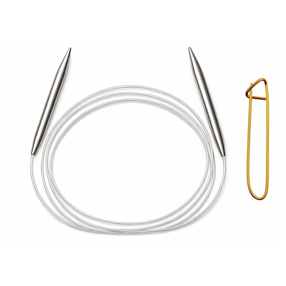 Stainless Steel Circular Knitting Needles with Stitch Holder for Hats Sleeves Scarves Baby Sweaters and Small Projects