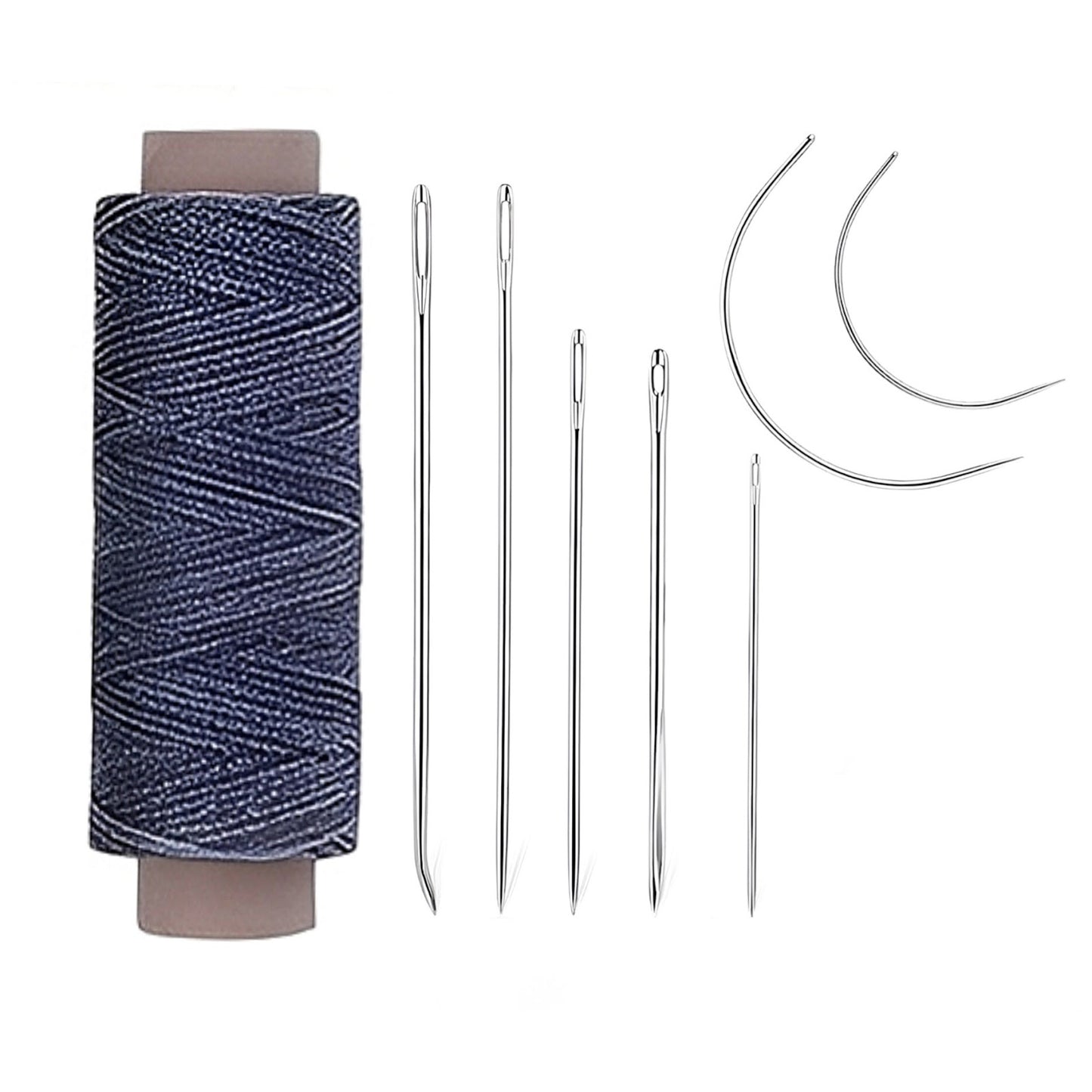 55 Yards Waxed Thread with 7 Leather Needles for Hand Sewing Leather Upholstery Repair Canvas Bags