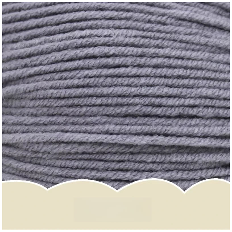 Gray Super Soft 4-Ply 50g/1.76oz, 180yds Cotton Acrylic Blend Yarn, Sport Weight for Sweaters, Dolls, and Baby Crochet