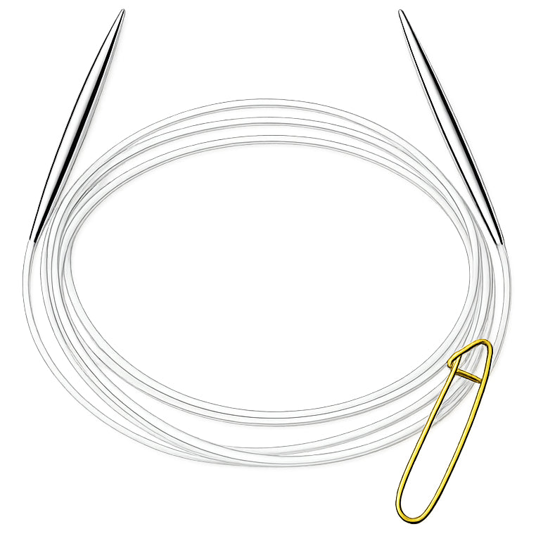 Stainless Steel Circular Knitting Needles with Stitch Holder for Hats Sleeves Scarves Baby Sweaters and Small Projects
