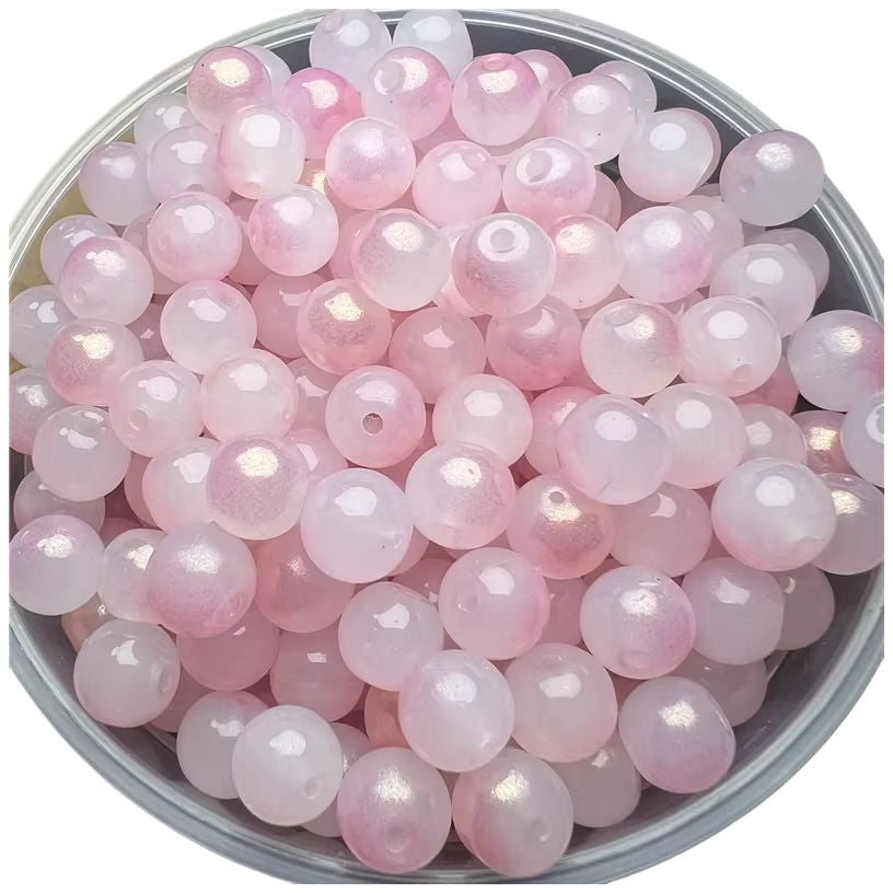 8mm Glass Beads for Bracelet Design and DIY Jewelry Craft Projects, Pack of 100
