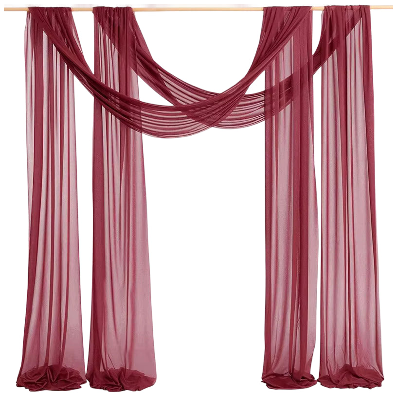 Sheer Chiffon Wedding Arch Draping Fabric 29" x 19 Ft for Events Decorations