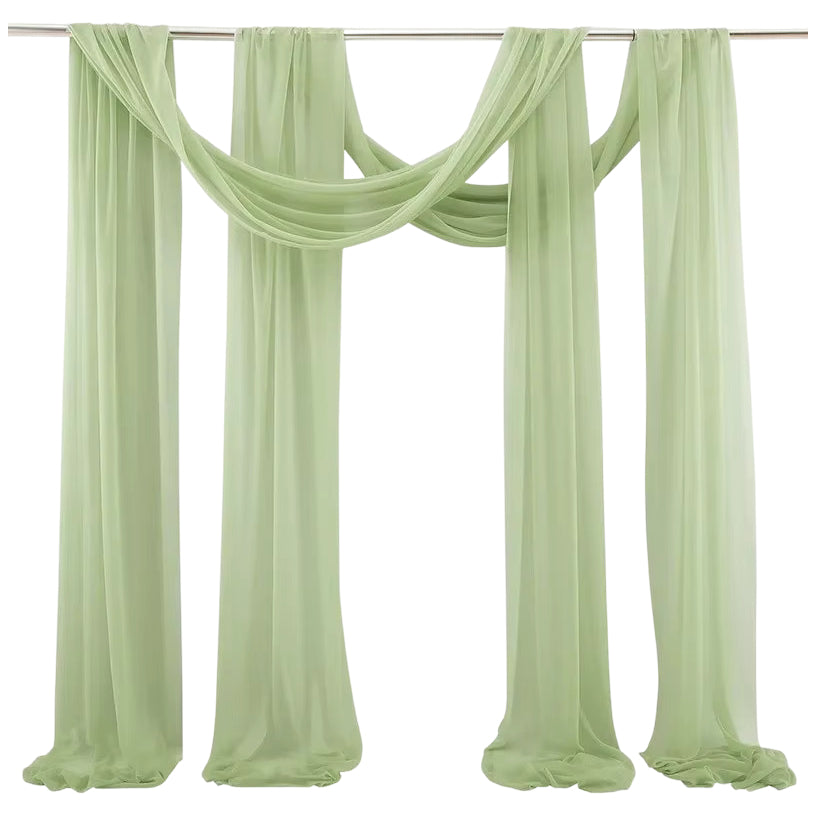 Sheer Chiffon Wedding Arch Draping Fabric 29" x 19 Ft for Events Decorations