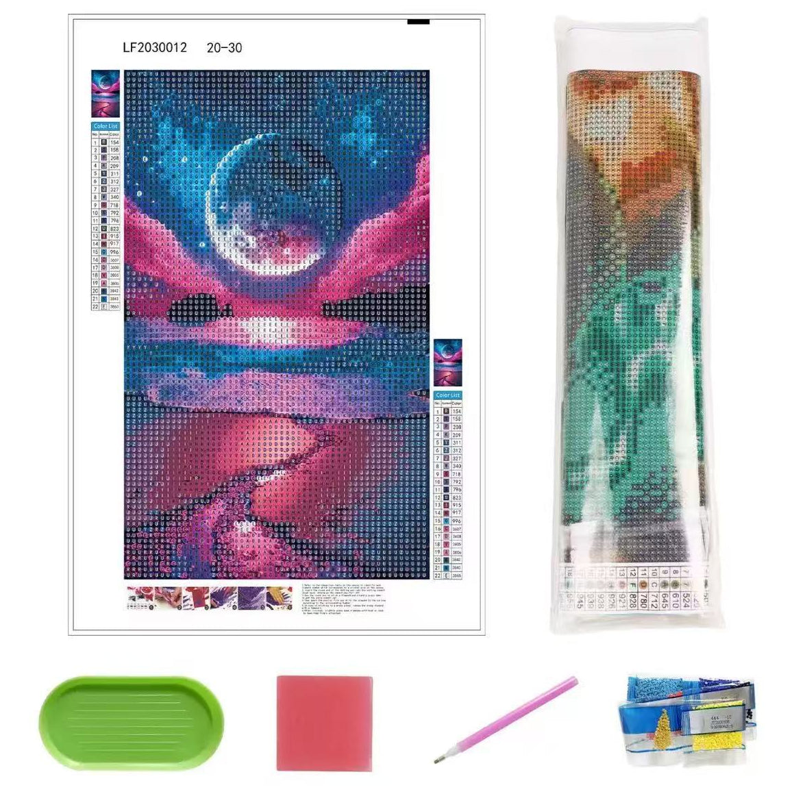 5D Full Drill Diamond Painting Kit 30x40cm HD Canvas with Tools for DIY Wall Decor Gift Crafts