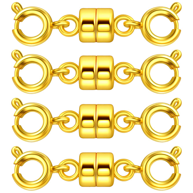 14K Gold and Silver Double Magnetic Necklace Clasps and Bracelet Extenders for DIY Jewelry Making