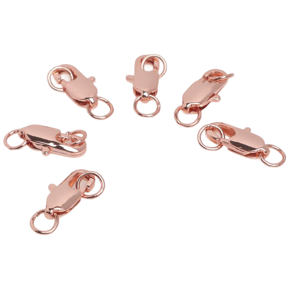 14K Gold Lobster Claw Clasps With Closed Jump Rings for Necklace Repairs and DIY Jewelry Making
