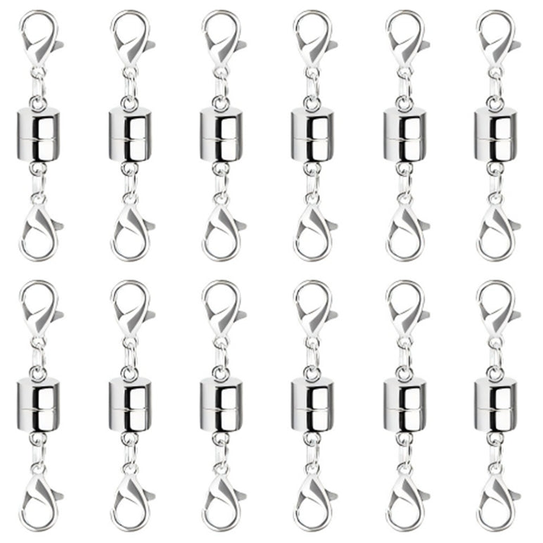Magnetic Necklace Clasp Extenders with Double Lobster Clasps for Easy Jewelry Attachment in Gold and Silver