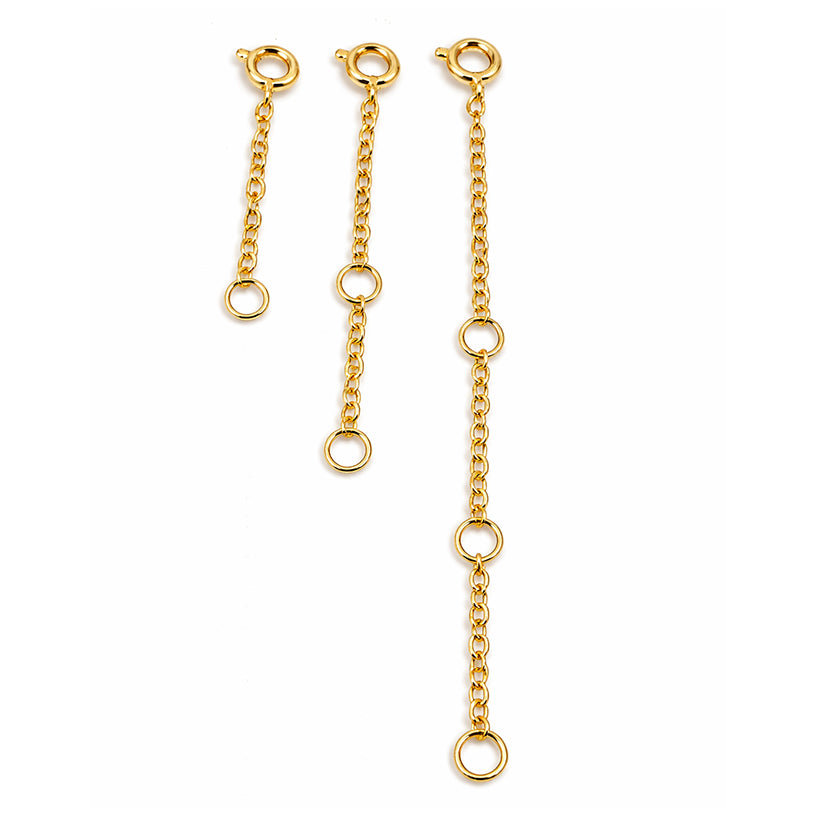 Solid Brass Necklace Extenders for Bracelet and Anklet 1 2 3 Inch Set