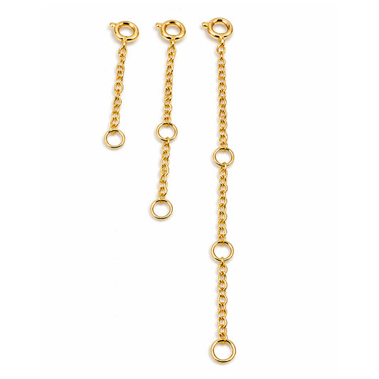 Solid Brass Necklace Extenders for Bracelet and Anklet 1 2 3 Inch Set