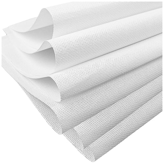 White Aida Cloth 14 Count Cross Stitch Fabric for Embroidery Needlework and DIY Craft Projects