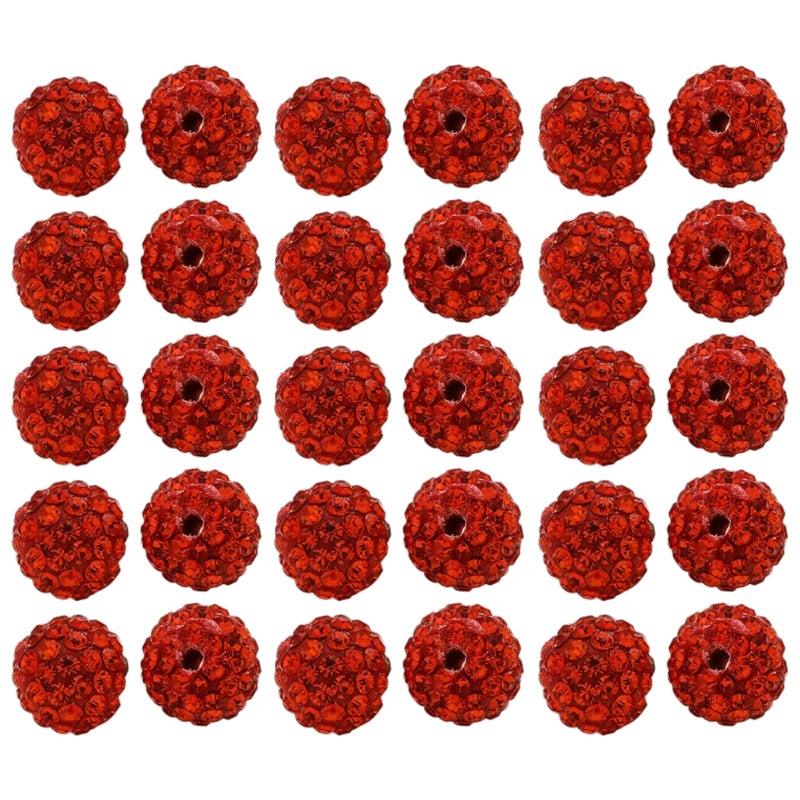 10mm White Rhinestone Beads for Jewelry Making Round Disco Crystal Beads for DIY Bracelets, Earrings and Necklaces