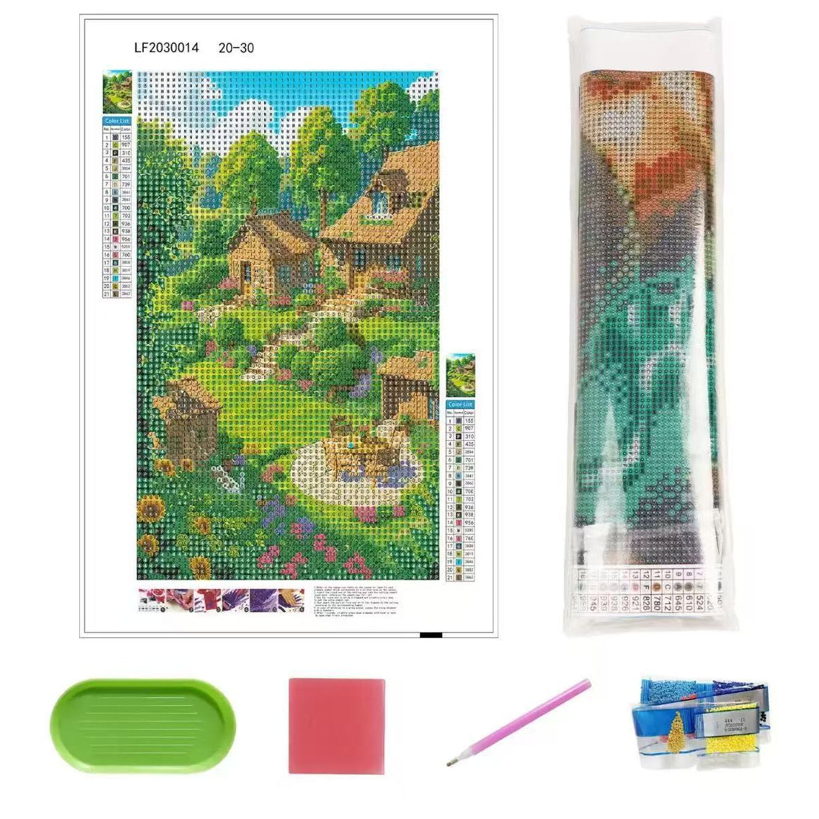 5D Full Drill Diamond Painting Kit 30x40cm HD Canvas with Tools for DIY Wall Decor Gift Crafts