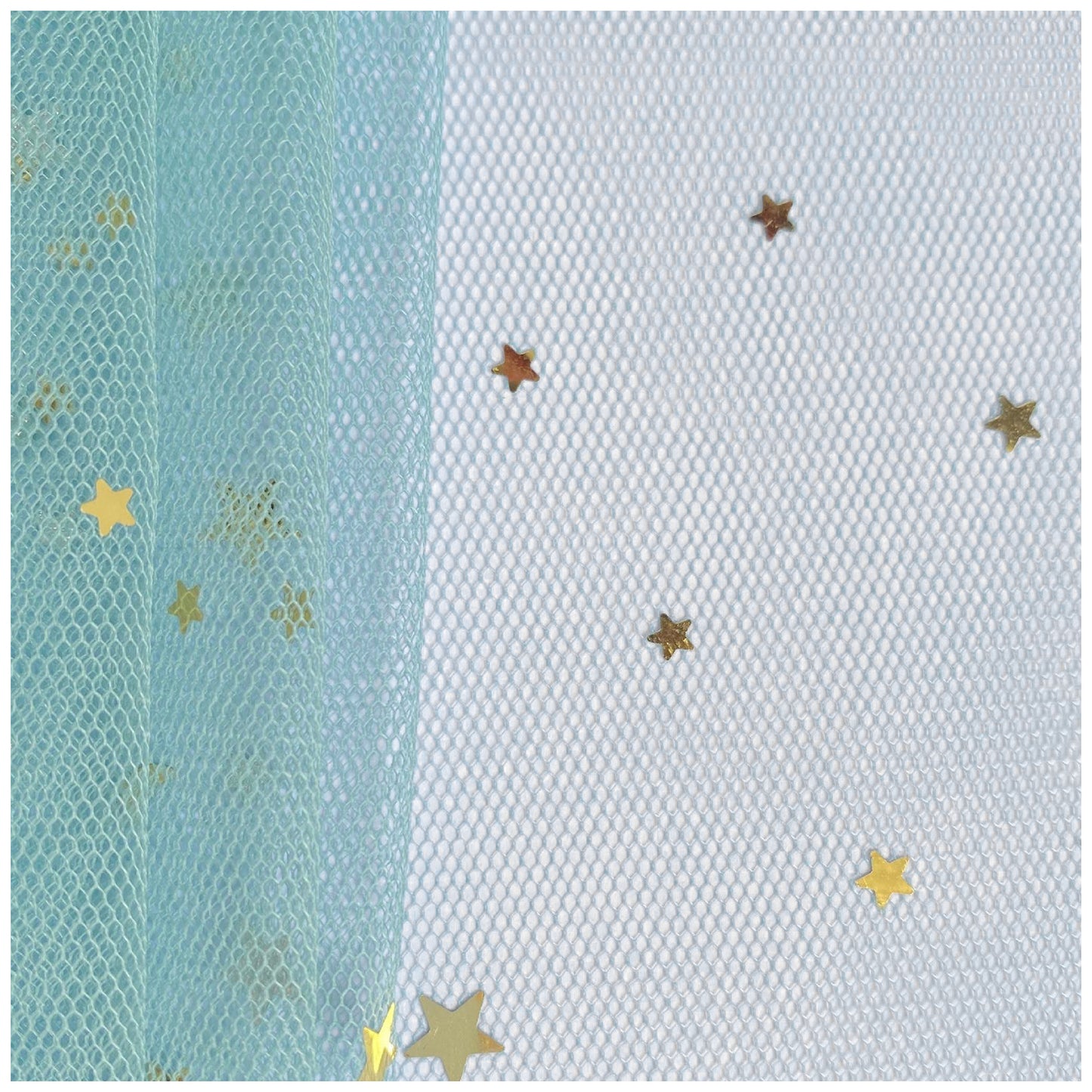 Glitter Tulle Fabric Roll With Star Moon Sequins for Tutu, Bridal Veil, Wedding Decor