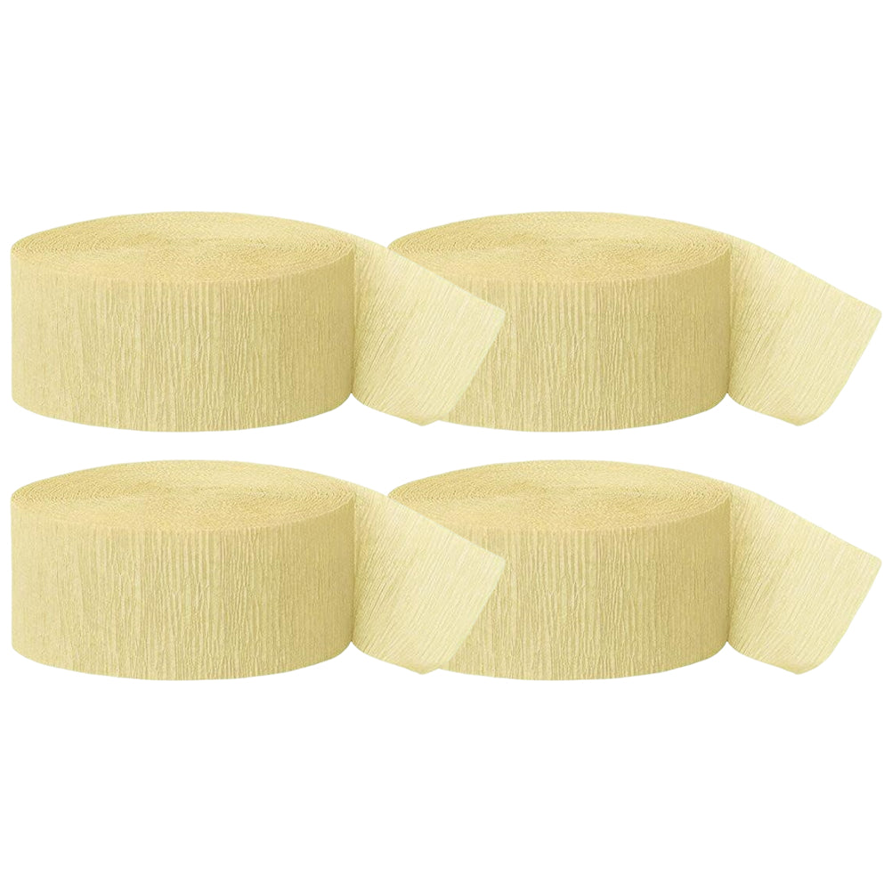 Crepe Paper Streamer Rolls for Birthday Parties, Baby Showers, Weddings, and Event Decorations, Pack of 4