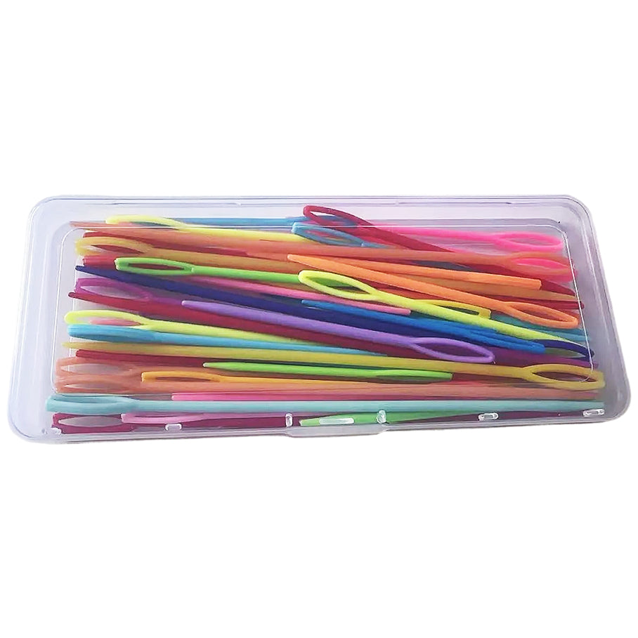 Plastic Yarn Sewing Needles With Storage Box for Knitting, Crochet, DIY Craft Stitching Projects Handmade, Pack of 50