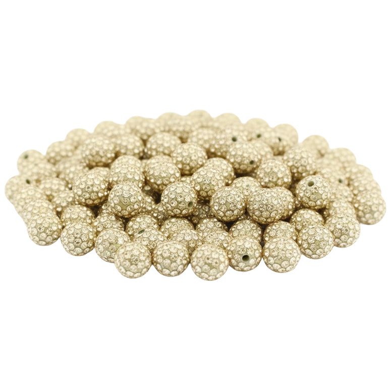 10mm White Rhinestone Beads for Jewelry Making Round Disco Crystal Beads for DIY Bracelets, Earrings and Necklaces