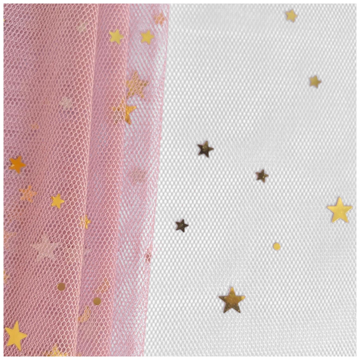 Glitter Tulle Fabric Roll With Star Moon Sequins for Tutu, Bridal Veil, Wedding Decor