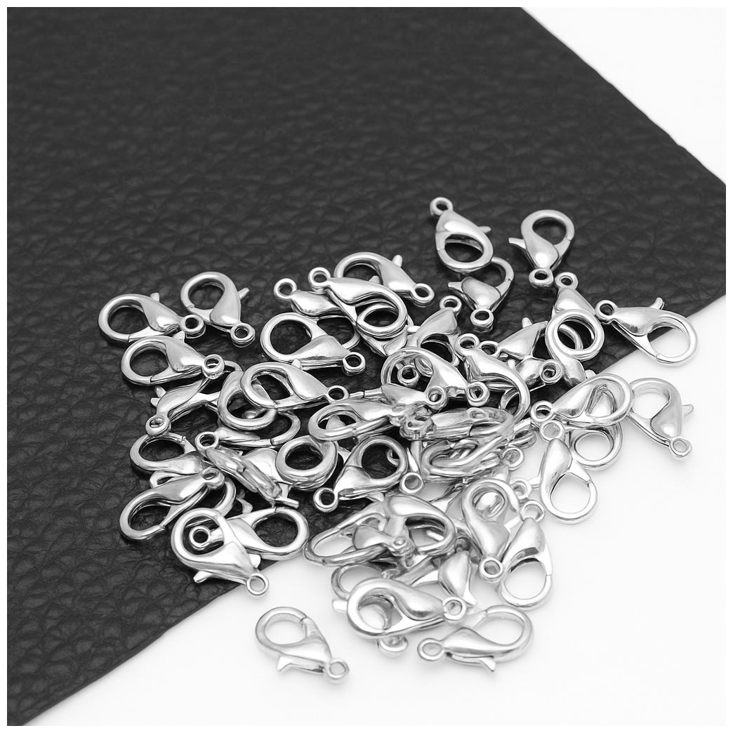 Small Metal Lobster Clasps 12x6mm for Necklace and Bracelet Jewelry Making, Pack of 100