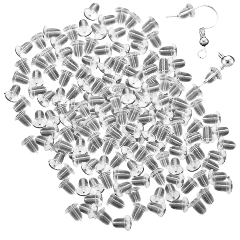 Soft Clear Silicone Earring Backs for Studs, Hypoallergenic Replacement Stoppers for Secure Everyday Wear