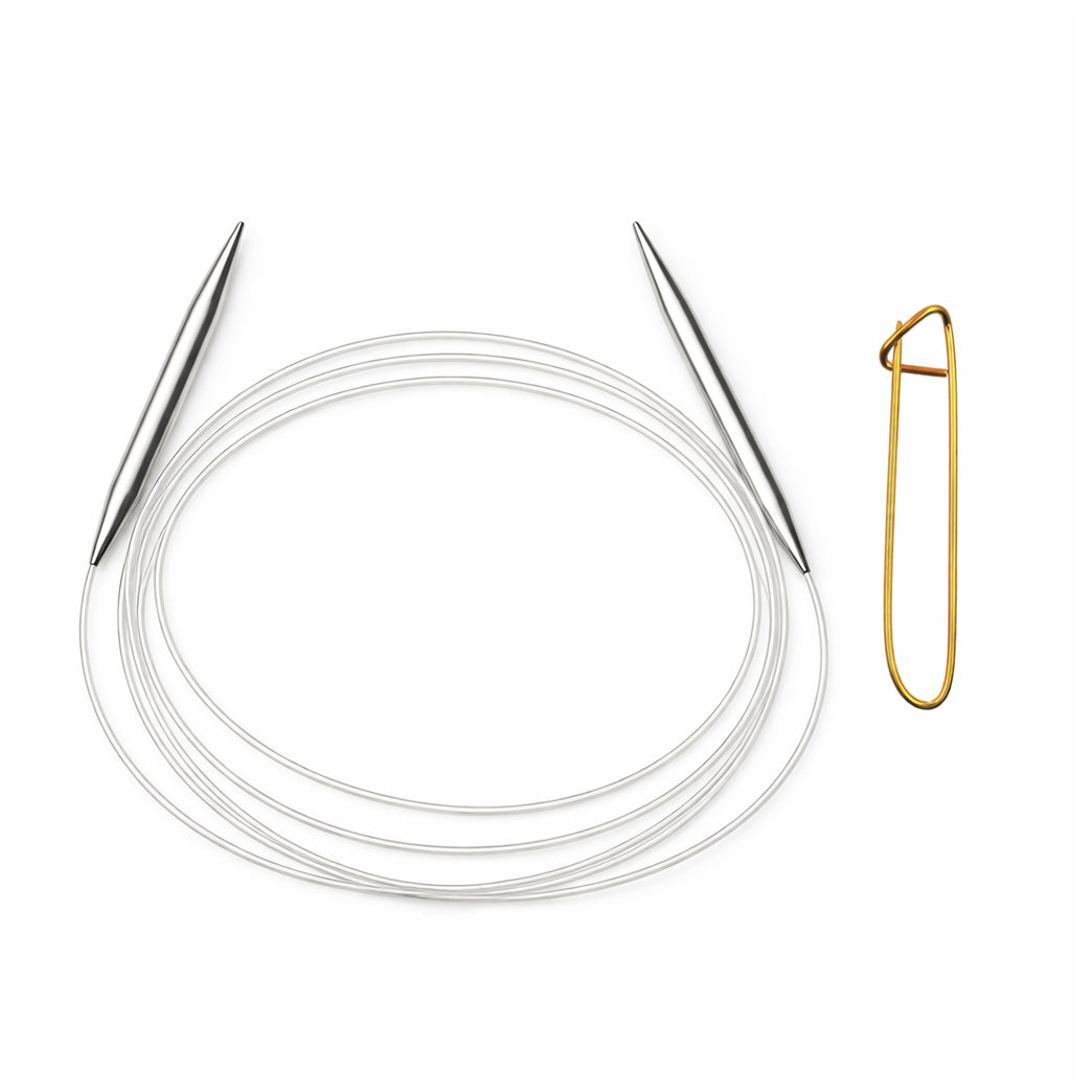 Stainless Steel Circular Knitting Needles with Stitch Holder for Hats Sleeves Scarves Baby Sweaters and Small Projects