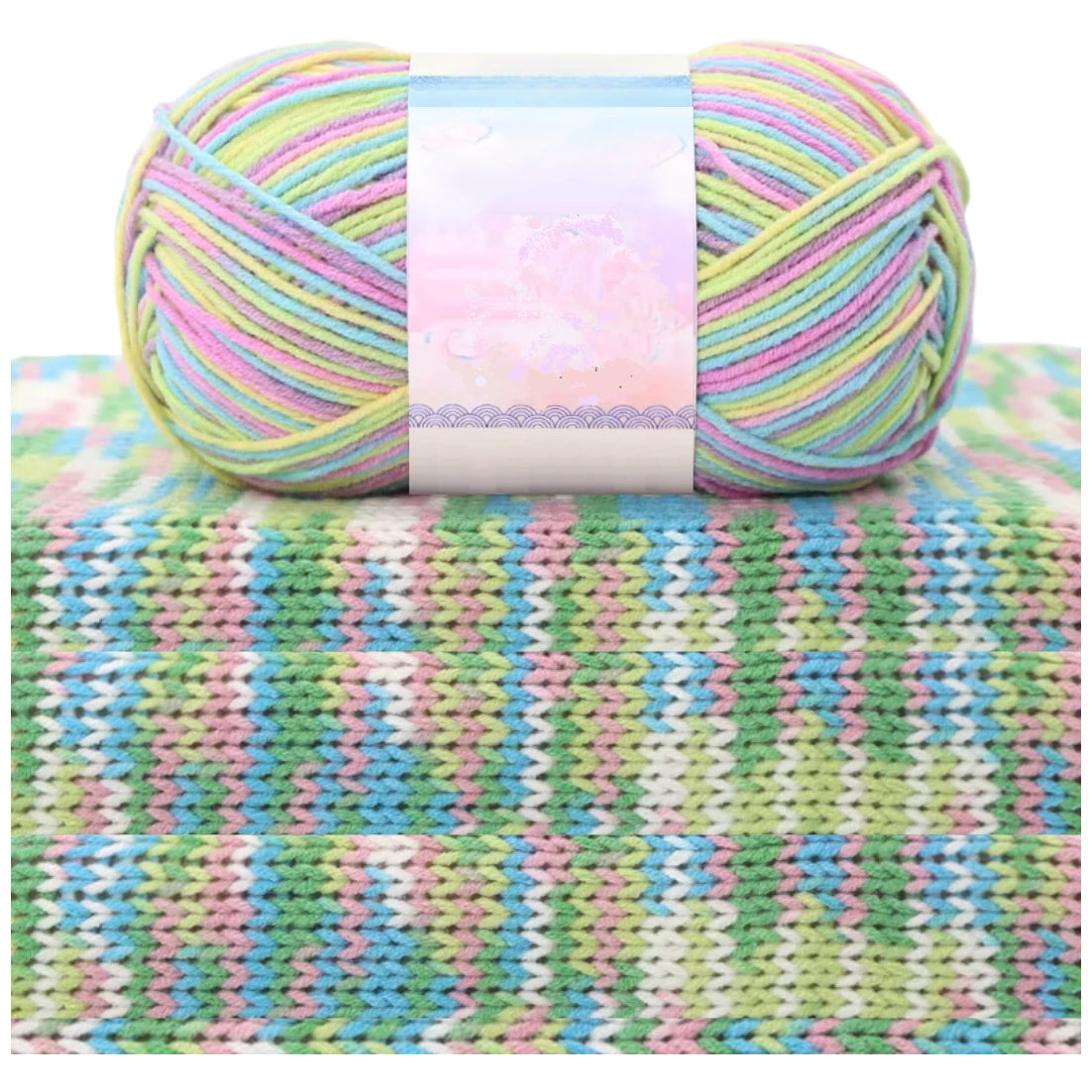 1.5mm Multicolored Fancy Yarn for Knitting & Crocheting Sweaters, Scarves & DIY Crafts, 50 Grams/1.76oz 175 yards
