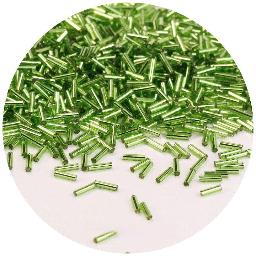 Glass Bugle Beads 2x6mm Mini Tube Seed Beads for Jewelry Making Crafts, Pack of 1200