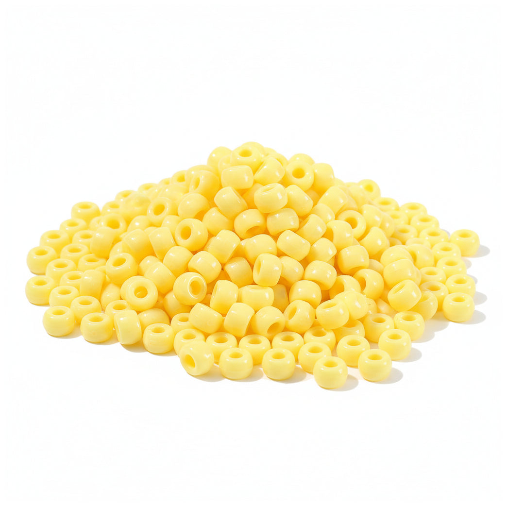Pony Beads 6x9mm Plastic Beads for Friendship Bracelets Jewelry Making Keychains and DIY Crafts